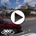 Habana Cuba: camera car Malecon vuelta en carro video 360 grados