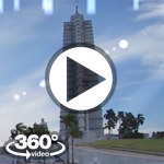 Habana Cuba: camera car Plaza de la Revolucion vuelta en carro video 360 grados