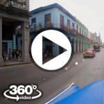 Habana Cuba: camera car Simon Bolivar, Padre Vareda, Neptuno vuelta en almendron video 360
